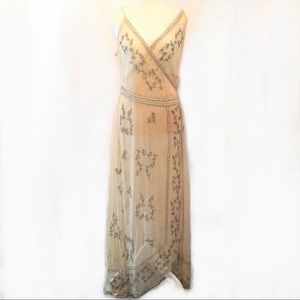 Free People Sky Fall Embellished Maxi, sheer, beaded, Medium